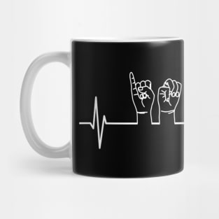 Asl Heartbeat  Sign Language Deaf Gift Asl Teacher Gift Mug